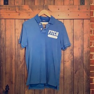 Blue Abercrombie and Fitch muscle polo